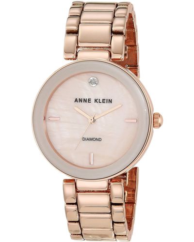 Anne Klein Genuine Diamond Dial Bracelet Watch - Natural