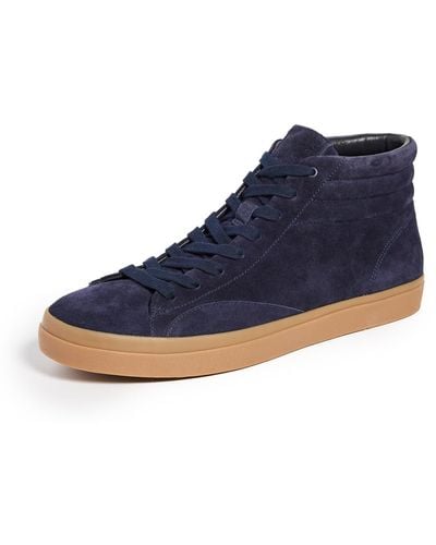 Vince S Sefton High Top Sneakers Night Blue Suede 12 M