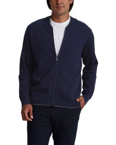 Dockers Long Sleeve Full Zip Sweater - Blue