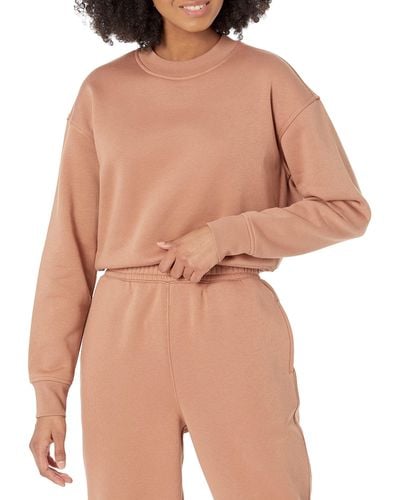 Amazon Essentials Sweatshirt court à épaules basses - Neutre