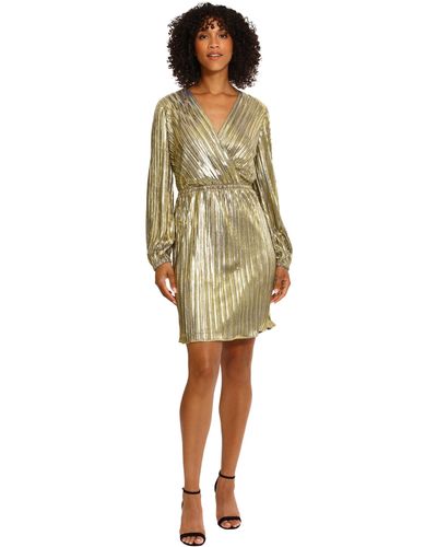Maggy London Holiday Foil Glitter Shimmer Metallic Dress Occasion Party Guest Of