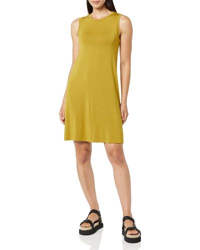 Amazon Essentials Jersey Relaxed-fit Muscle-sleeve Swing Dress - Yellow