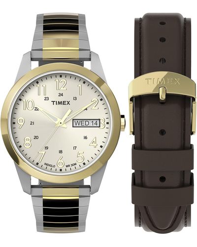 Timex Two-tone Expansion Band Gold-tone Dial Two-tone - Black