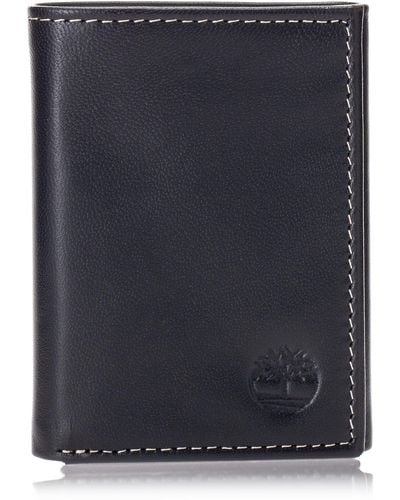Timberland S Leather Trifold Wallet With ID Window - Nero