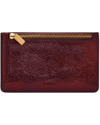 Fossil Zip Card Case - Red