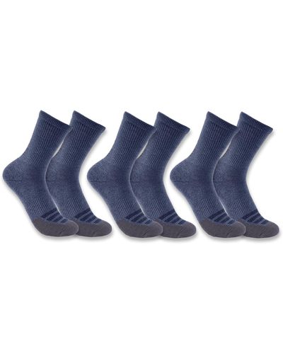Carhartt Force Midweight Logo Crew Sock 3 Pack - Blue