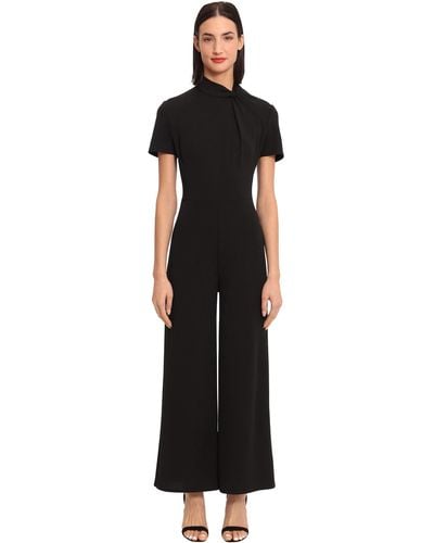 Donna Morgan Sleek Style Jumpsuit Office Workwear Event Guest Of - Black