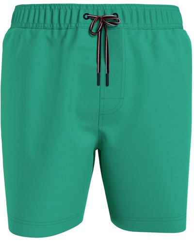 Tommy Hilfiger Big & Tall 7" Logo Swim Trunks With Quick Dry - Green