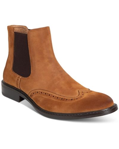 Kenneth Cole Knock Brogue Chelsea Boot - Brown