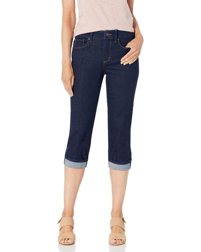 NYDJ Marilyn Straight Cuff Cropped Slimming Jeans - Blue