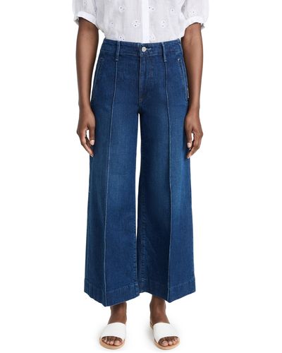 PAIGE Harper Ankle Length Jeans With Welt Pockets And Pintucks - Blue