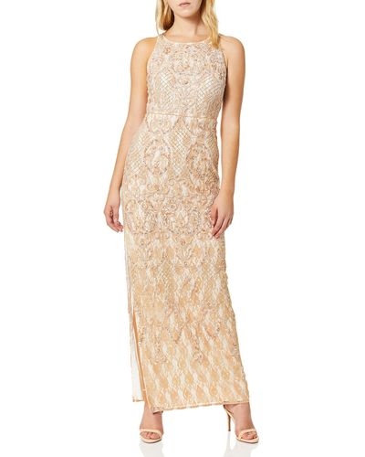 Aidan By Aidan Mattox Embroidered Lace Gown - Multicolor