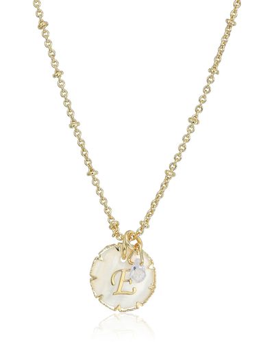 Guess Lonna & Lilly Gold Tone Initial Pendant Necklace - Metallic