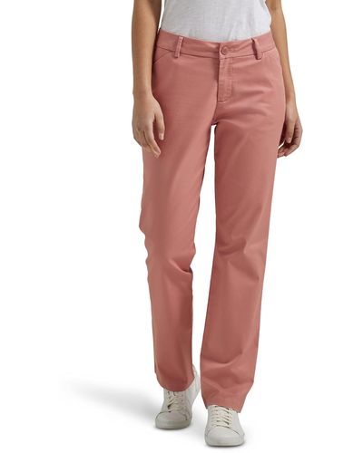 Lee Jeans Wrinkle Free Relaxed Fit Straight Leg Pant - Red