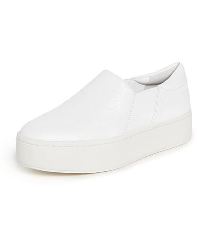 Vince S Warren Platform Slip On Fashion Sneakers Plaster 5.5 M - White