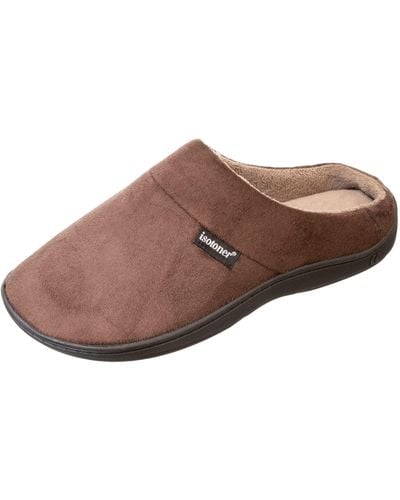 Isotoner S Open Back With Memory Foam And Indoor/outdoor Sole Slip On Slipper - Brown