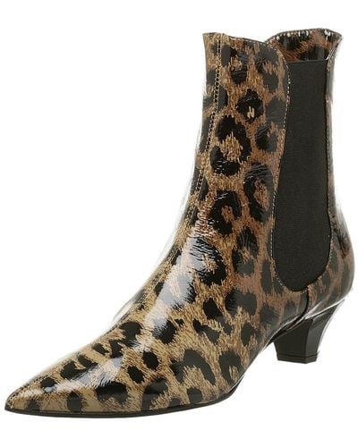 Casadei 6834 Low Heel Ankle Boot,tan Leopard,40 Eu - Brown