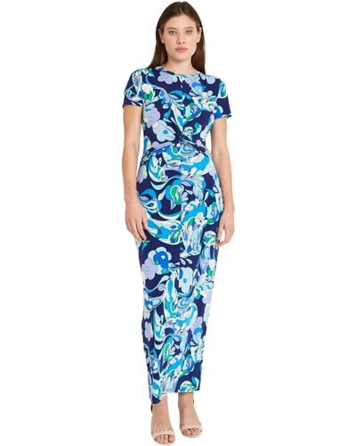 Donna Morgan Twist Detail Maxi Cocktail & Wedding Guest | Casual Dresses For - Blue