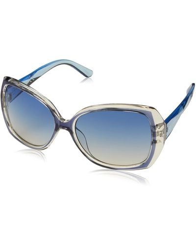Jessica Simpson J5234 Over-sized Butterfly Sunglasses With 100% Uv Protection ,blue,70 Mm