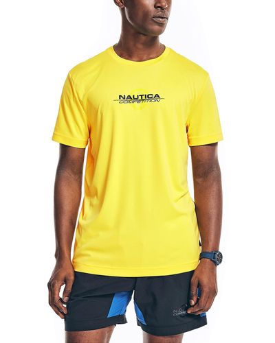 Nautica Mens T-shirt Competition Sustainably Crafted Crewneck T Shirt - Yellow