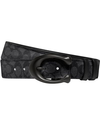 COACH 40 Mm Sculpted C Belt - Black