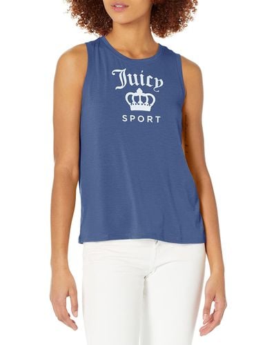 Juicy Couture Sleeveless Sport Logo Tank - Blue