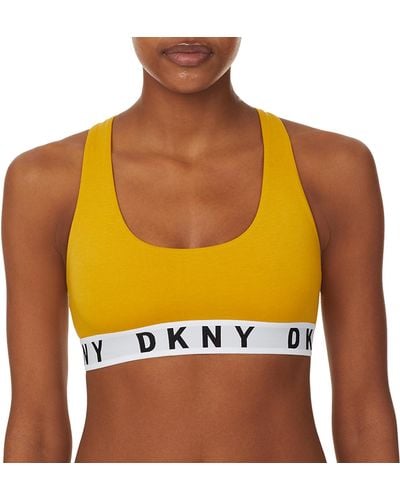 DKNY Cozy Boyfriend Racerback Bralette - Yellow