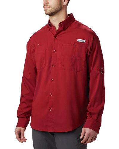 Columbia 's Pfg Tamiamitm Ii Long Sleeve Shirt — Tall - Red