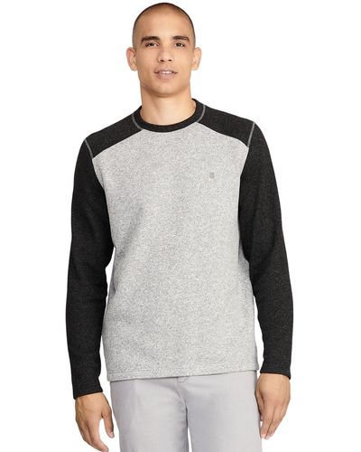 Izod Advantage Performance Crewneck Sweater Fleece - Black