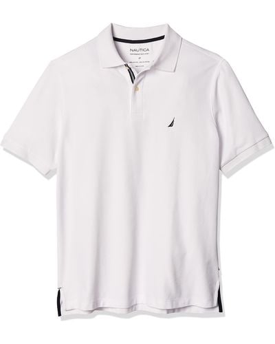 Nautica Short Sleeve Solid Deck Polo Shirt Poloshirt - Weiß