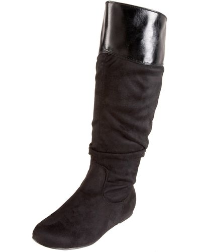 Madden Girl Tatyana Slouch Boot,black Fabric,7 M Us