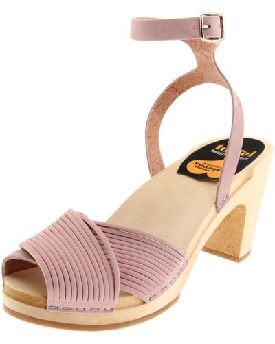 Swedish Hasbeens Strappy Ankle-strap Sandal,vintage Pink Nubuck,11 M Us - Natural