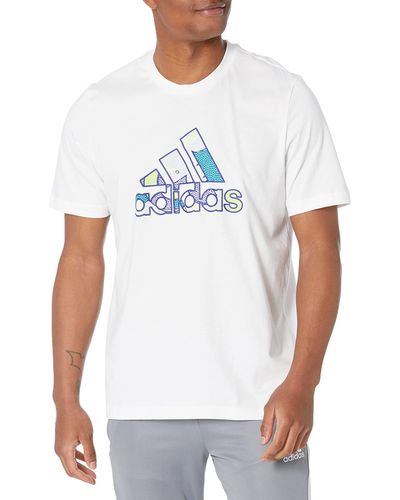adidas Mens Badge Of Sport Graphic Tee Shirt - White