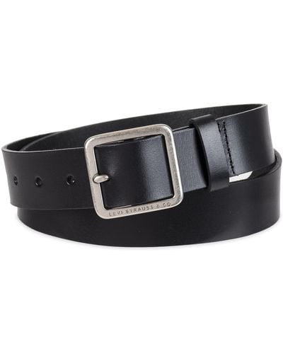 Levi's Plus Size Casual Square Center Bar Buckle Belt - Black