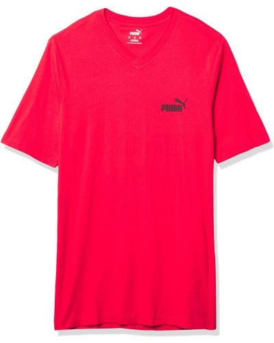 PUMA Essentials+ V-neck T-shirt - Red