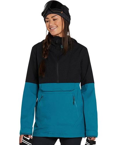 Volcom Mirror Pullover Anorak Snowboard Ski Winter Jacket - Blue