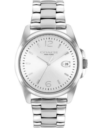 COACH Greyson Watch| Water Resistant | Quartz Movement | Elevating Elegance For Every Occasion(model 14503910) - Gray