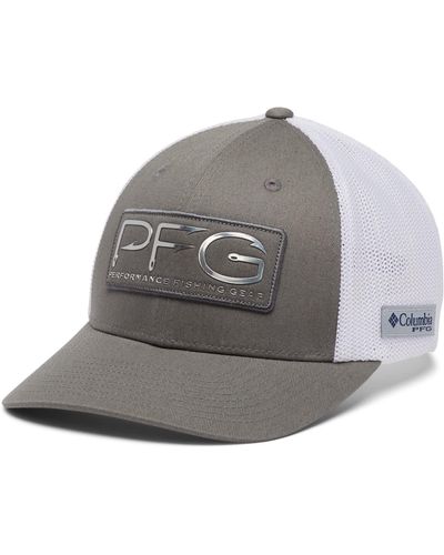 Columbia Pfg Hooks Mesh Ball Cap-high Crown - Gray