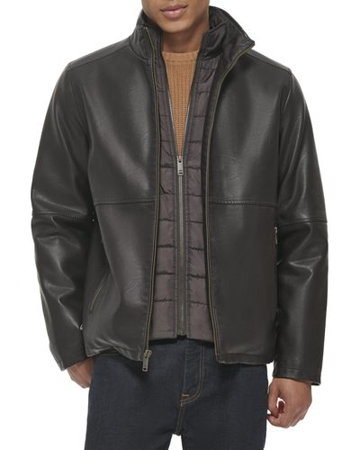 Dockers The Dylan Faux Leather Racer Jacket - Black