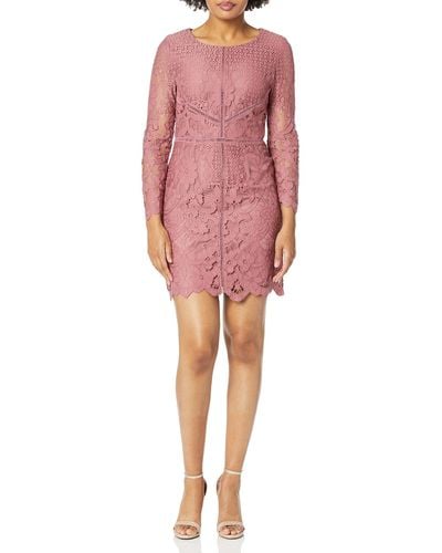 Cupcakes And Cashmere Makenna Fitted Lace Dress - Pink