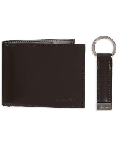 Calvin Klein Wallet Sets-minimalist Bifold And Card Cases - Black