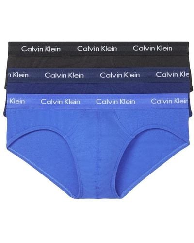 Calvin Klein Lot de 3 Slips de Hanche Hip Briefs - Bleu