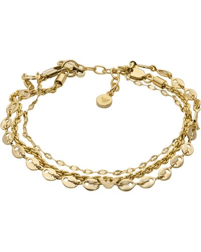 Emporio Armani Gold-tone Brass Multi-strand Chain Bracelet - Metallic