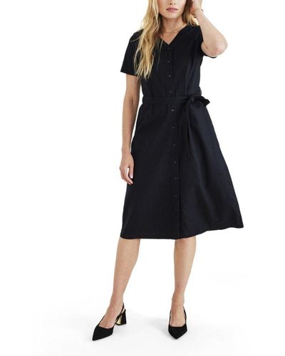 Dockers Short Sleeve Midi Dress, - Black