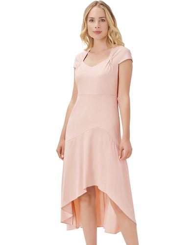 Adrianna Papell Divine Crepe High Low Dress - Pink