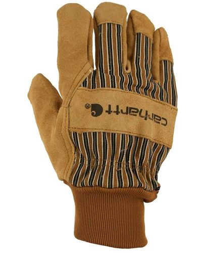 Carhartt Insulated Suede Work Glove With Knit Cuff - Metallic