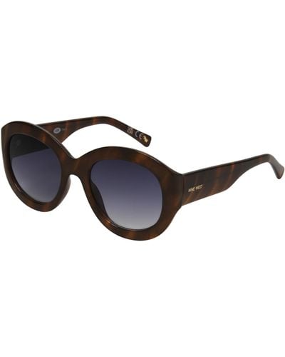 Nine West Maya Oval Sunglasses - Black