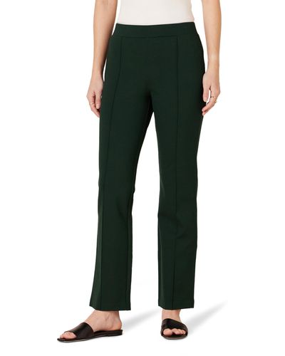 Amazon Essentials Ponte Pull-on Mid Rise Ankle Length Kick Flare Trousers - Green