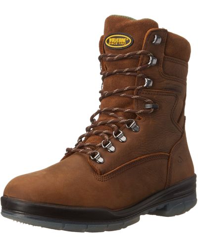 Wolverine Mens 8 Inch Durashock High Performance Work Industrial And Construction Boots - Brown