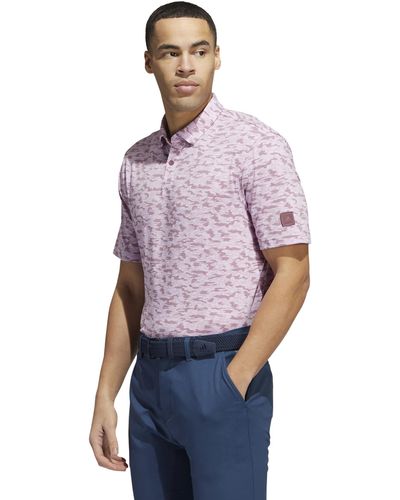 adidas Go-to Camo Print Golf Polo Shirt - Purple